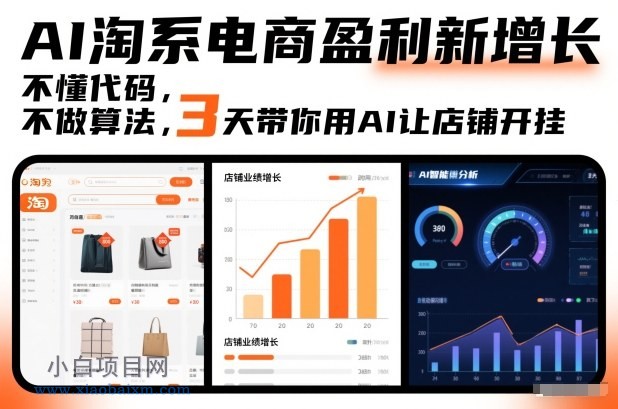 【匠心小白】AI淘系电商盈利新增长,不懂代码,不做算法,3天带你用AI让店铺开挂