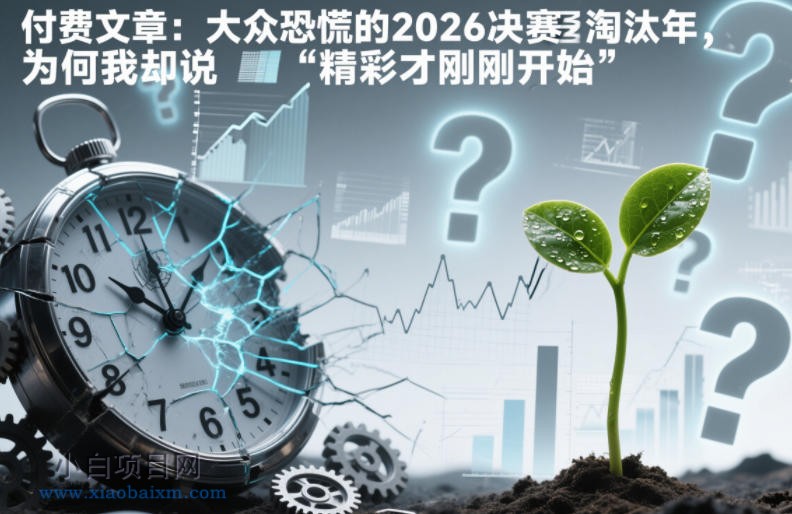 【匠心小白】付费文章:大众恐慌的2026决赛淘汰年,为何我却说“精彩才刚刚开始”?