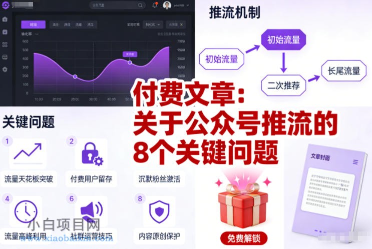 【匠心小白】付费文章：关于公众号推流的8个关键问题-小白项目分享网