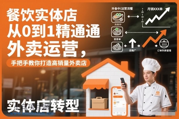 【匠心小白】餐饮实体店从0到1精通外卖运营，手把手教你打造高销量外卖店-小白项目分享网