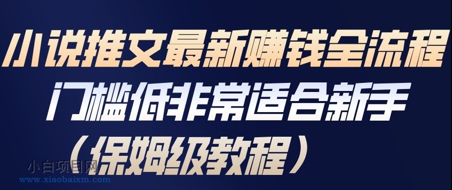 【匠心小白】小说推文最新賺钱全流程，门槛低非常适合新手（保姆级教程）-小白项目分享网