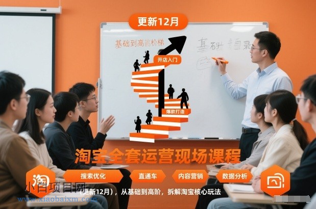 【匠心小白】淘宝全套运营现场课程(更新12月),从基础到高阶,拆解淘宝核心玩法