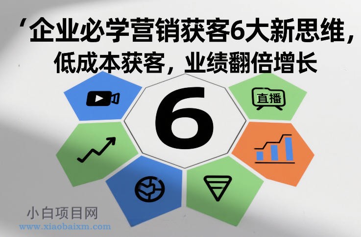 【匠心小白】企业必学营销获客6大新思维,低成本获客,业绩翻倍增长