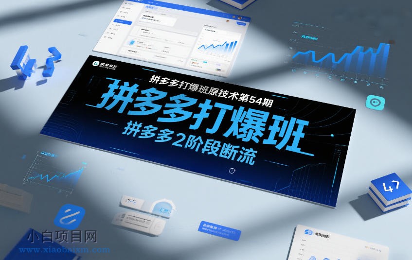 【匠心小白】拼多多打爆班原创技术第54期，拼多多2阶段断流-小白项目分享网