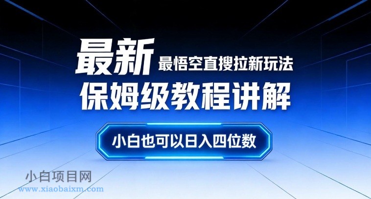 【匠心小白】最新最悟空直搜拉新玩法保姆级教程讲解,小白也可以日入四位数