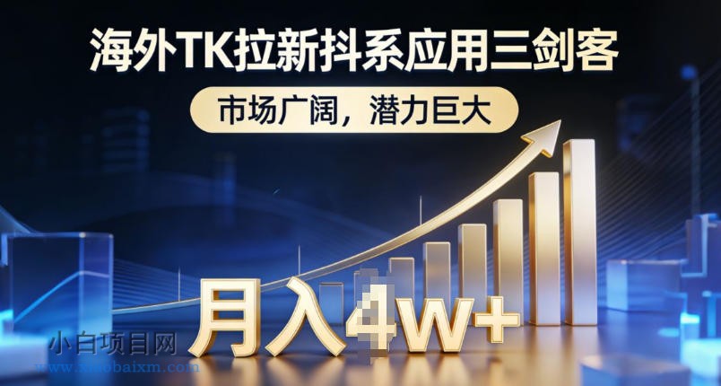 【匠心小白】海外TK拉新抖系应用三剑客,市场广阔,潜力巨大,月入1w+