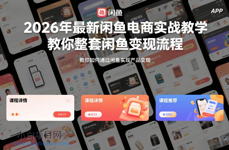 【匠心小白】2026年最新闲鱼电商实战教学，教你整套闲鱼变现流程-小白项目分享网