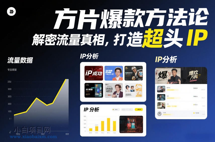 【匠心小白】方片爆款方法论，解密流量真相，打造超头IP-小白项目分享网