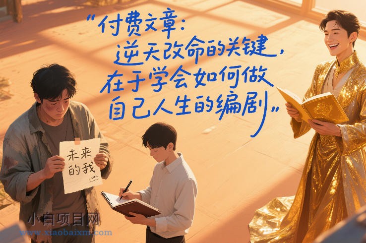 【匠心小白】付费文章：逆天改命的关键，在于学会如何做自己人生的编剧-小白项目分享网