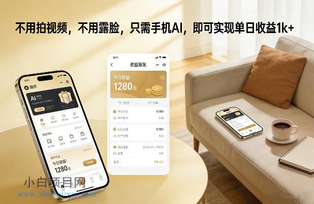【匠心小白】不用拍视频,不用露脸,只需手机AI,即可实现单日收益1k+【揭秘】