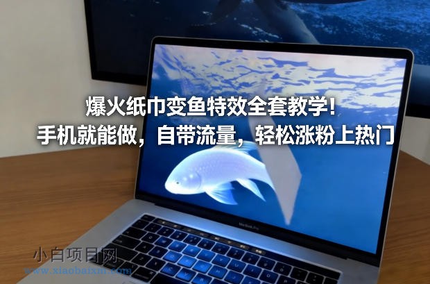 【匠心小白】爆火纸巾变鱼特效全套教学!手机就能做,自带流量,轻松涨粉上热门