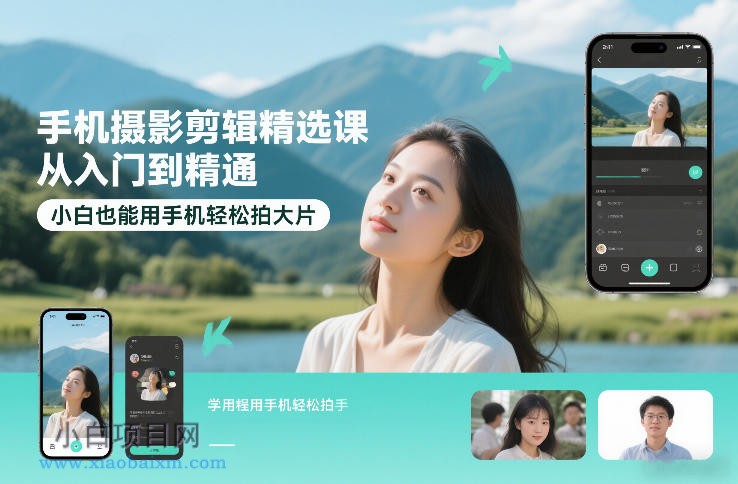 【匠心小白】手机摄影剪辑精选课,从入门到精通,小白也能用手机轻松拍大片