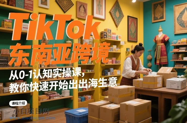 【匠心小白】TikTok东南亚跨境从0-1认知实操课,教你快速开始出海生意