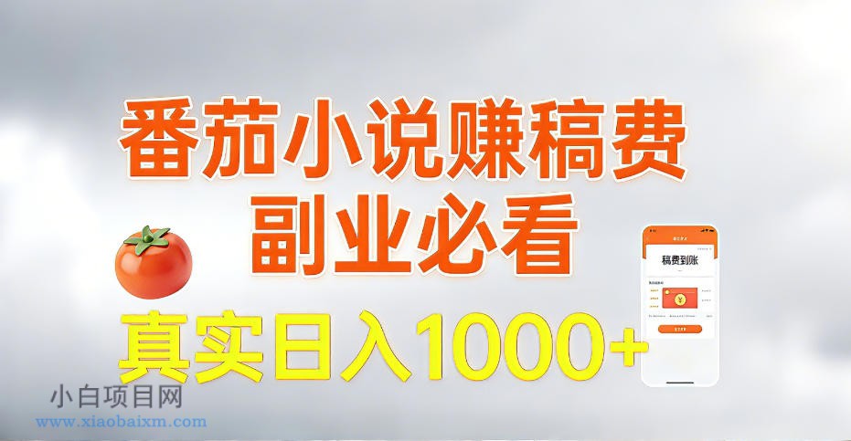 【匠心小白】全网独家，番茄小说賺稿费邪修玩法，操作超级简单，单日收益1k+【揭秘】-小白项目分享网