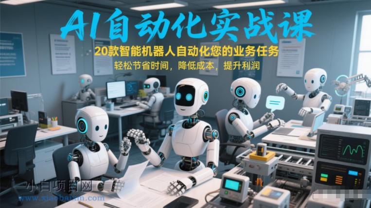 【匠心小白】AI自动化实战课：20款智能机器人自动化您的业务任务，轻松节省时间，降低成本，提升利润-小白项目分享网