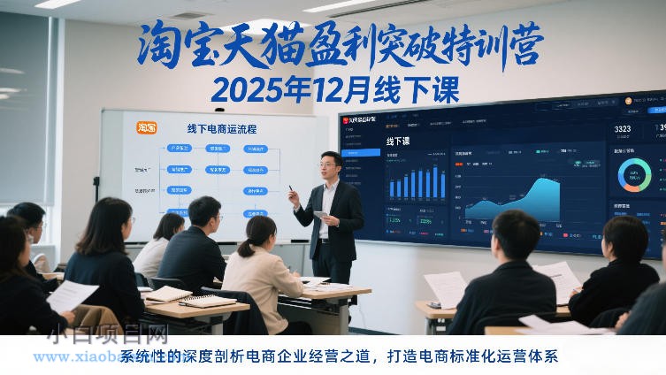 【匠心小白】淘宝天猫盈利突破特训营25年12月线下课，系统性的深度剖析电商企业经营之道，打造电商标准化运营体系-小白项目分享网