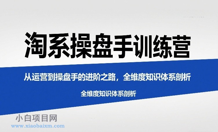 【匠心小白】淘系操盘手训练营,从运营到操盘手的进阶之路,全维度知识体系剖析