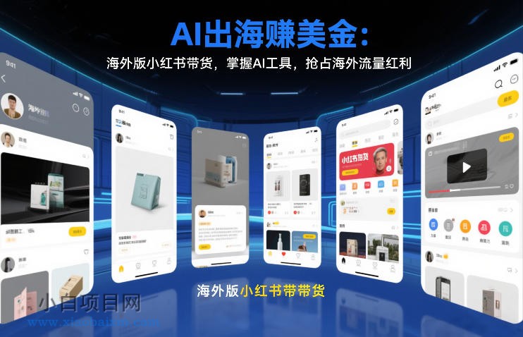 【匠心小白】AI出海賺美金：海外版小红书带货，掌握AI工具，抢占海外流量红利（更新2026）-小白项目分享网