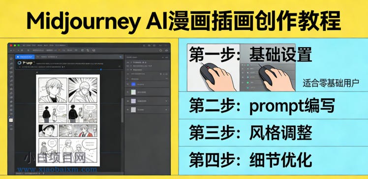 【匠心小白】利用Midjourney AI人工智能轻松创作漫画插画教程，零基础创作完整漫画插画-小白项目分享网
