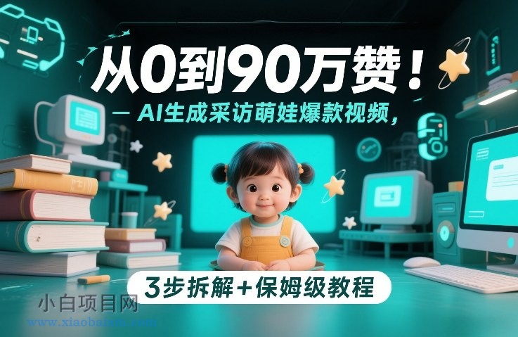 【匠心小白】从0到90万赞：AI生成采访萌娃爆款视频，3步拆解+保姆级教程-小白项目分享网