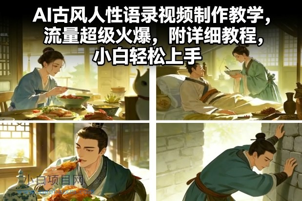 【匠心小白】AI古风人性语录视频制作教学，流量超级火爆，附详细教程，小白轻松上手-小白项目分享网