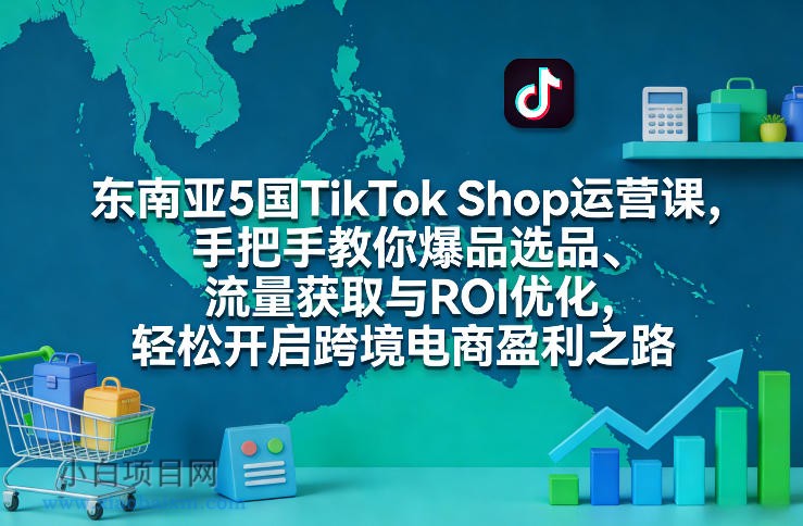 【匠心小白】东南亚5国TikTok Shop运营课，手把手教你爆品选品、流量获取与ROI优化，轻松开启跨境电商盈利之路-小白项目分享网