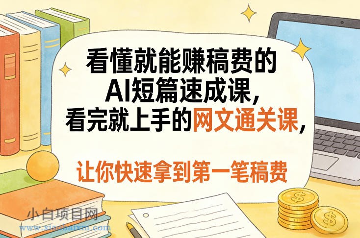 【匠心小白】看懂就能賺稿费的AI短篇速成课，看完就上手的网文通关课，让你快速拿到第一笔稿费-小白项目分享网