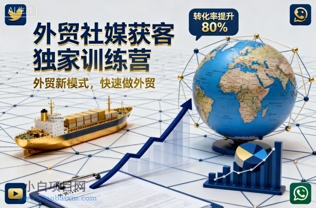 【匠心小白】外贸社媒获客独家训练营，外贸新模式，快速做外贸（更新26年2月）-小白项目分享网