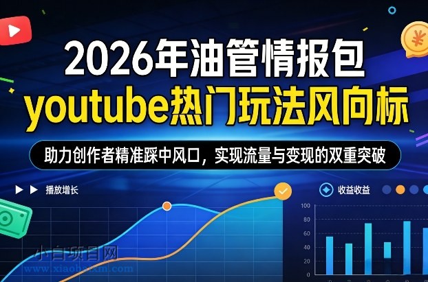 【匠心小白】2026年油管情报包，youtube热门玩法风向标，助力创作者精准踩中风口，实现流量与变现的双重突破（更新）-小白项目分享网