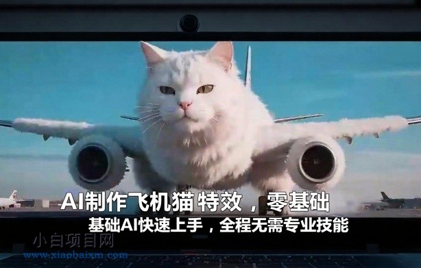 【匠心小白】AI制作飞机猫特效,零基础AI快速上手,全程无需专业技能