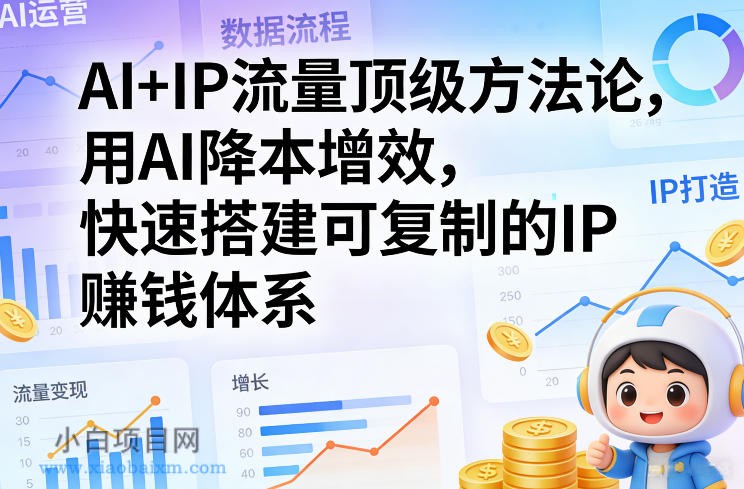 【匠心小白】AI+IP流量顶级方法论，用AI降本增效，快速搭建可复制的IP賺钱体系-小白项目分享网