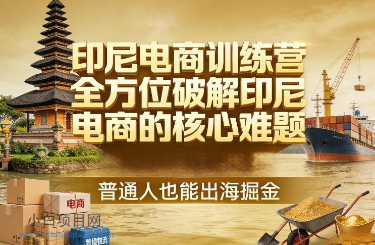 【匠心小白】印尼电商训练营,全方位破解印尼电商的核心难题,普通人也能出海掘金