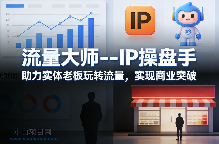 【匠心小白】流量大师—IP操盘手,助力实体老板玩转流量,实现商业突破