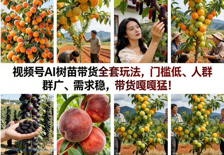 【匠心小白】视频号AI树苗带货全套玩法，门槛低、人群广、需求稳，带货嘎嘎猛！-小白项目分享网