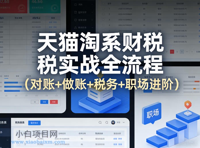 【匠心小白】天猫淘系财税实战全流程（对账+做账+税务+职场进阶）-小白项目分享网