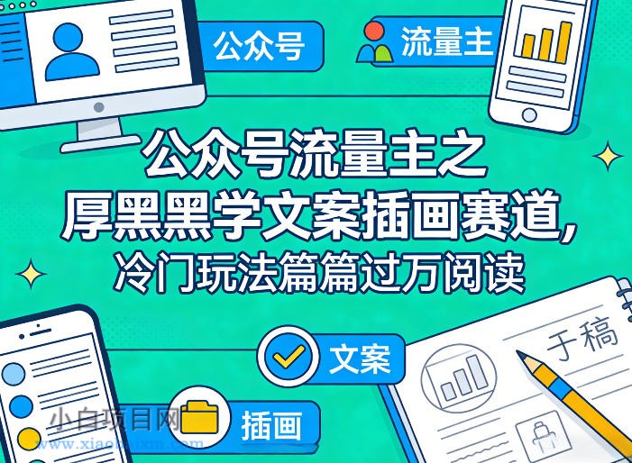 【匠心小白】公众号流量主之厚黑学文案插画赛道，冷门玩法篇篇过万阅读-小白项目分享网