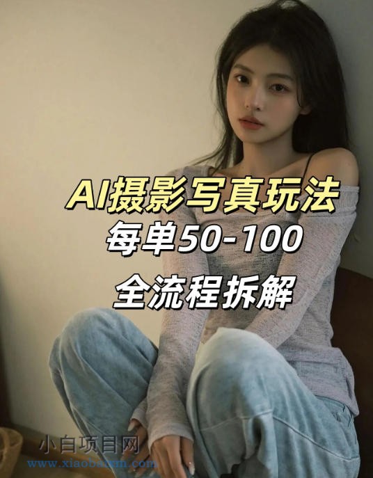 【匠心小白】AI写真摄影接单玩法，一个免费的工具搞定，效果惊艳，单价50-100一套-小白项目分享网
