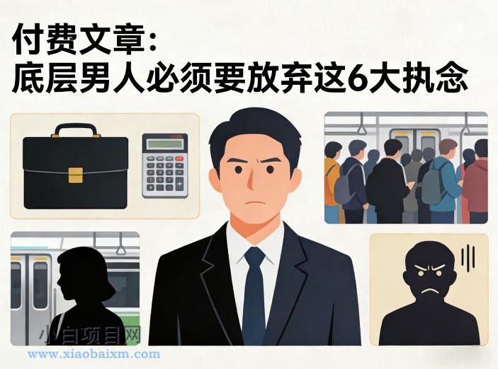 【匠心小白】付费文章：底层男人必须要放弃这6大执念-小白项目分享网