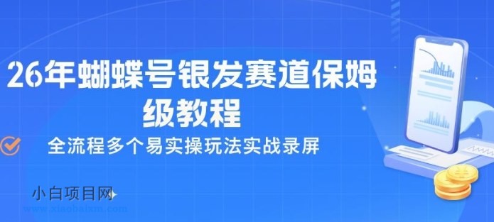 【匠心小白】26年蝴蝶号银发赛道保姆级教程，全流程多个易实操玩法实战录屏-小白项目分享网