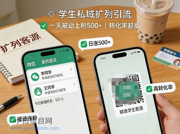 【匠心小白】学生私域扩列引流,一天被动上粉500+,转化率超高