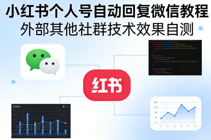 【匠心小白】小红书个人号自动回复微信教程，外部其他社群技术，效果自测-小白项目分享网