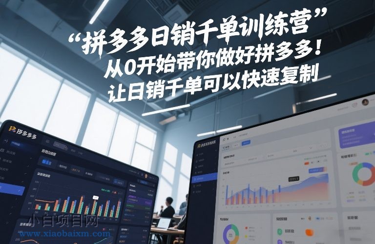 【匠心小白】拼多多日销千单训练营，从0开始带你做好拼多多，让日销千单可以快速复制(更新26年3月)-小白项目分享网