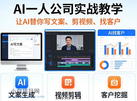 AI一人公司实战教学,让AI替你写文案、剪视频、找客户