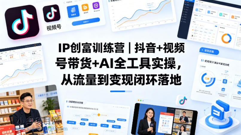 IP创富训练营|抖音+视频号带货+AI全工具实操,从流量到变现闭环落地