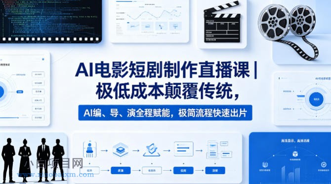 AI电影短剧制作直播课|极低成本颠覆传统,AI编、导、演全程赋能,极简流程快速出片