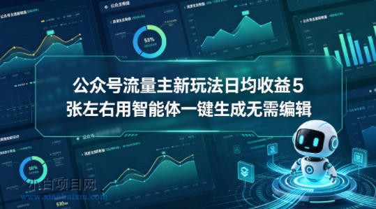 公众号流量主新玩法日均收益5张左右用智能体一键生成无需编辑-小白项目分享网
