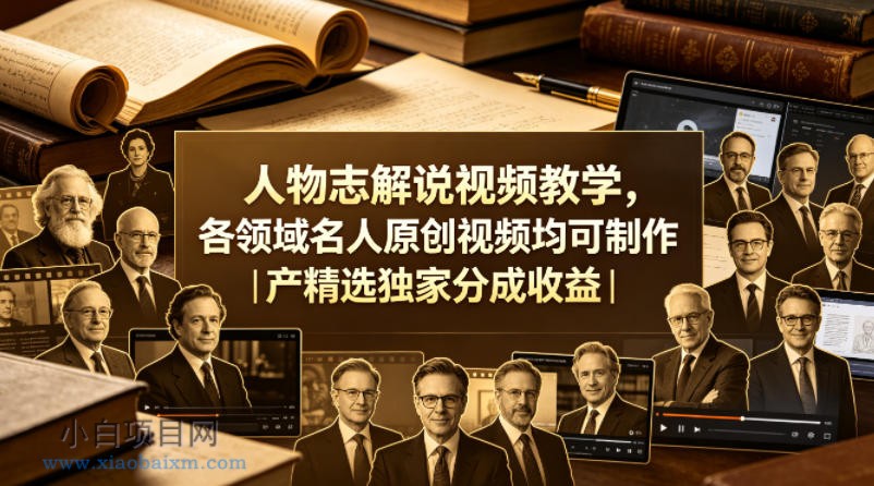 人物志解说视频教学,各领域名人原创视频均可制作丨精选独家分成收益(更新0430)