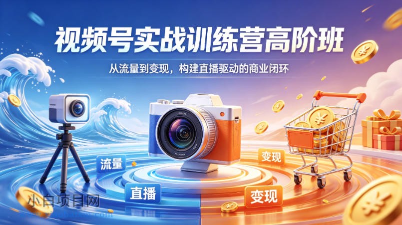 视频号实战训练营高阶班,从流量到变现,构建直播驱动的商业闭环(26年4月)