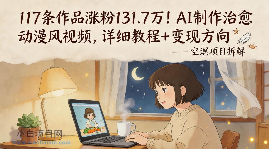 117条作品涨粉131.7W!AI制作治愈动漫风视频,详细教程+变现方向