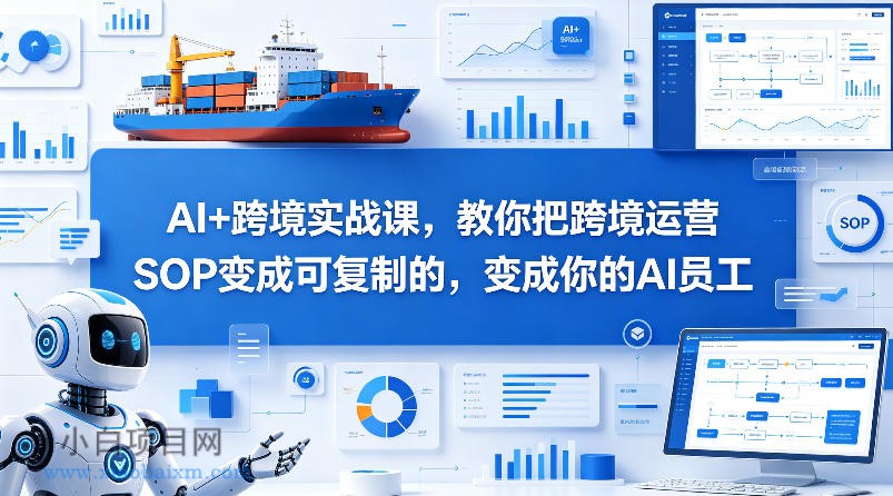 AI+跨境实战课，教你把跨境运营S0变成可复制的，变成你的AI员工-小白项目分享网